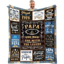 Papa Gifts from Grandchildren Throw Blanket 60" x 50", Birthday Gifts for Papa from Grandkids, Papa Gifts from Granddaughter, Best Gifts for Papa from Grandson, Best Papa Ever Gifts
