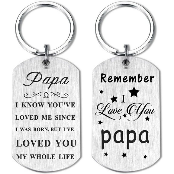 Papa Gifts for Men, Remember I Love You Papa Present, Personalized Fathers Day Birthday Gift from Granddaughter Grandson