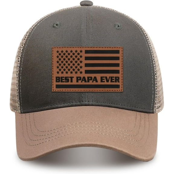 Papa Gifts from Grandkids Christmas Fathers Day Birthday Gifts for Grandpa American Flag Hat for Papa Grey-Green
