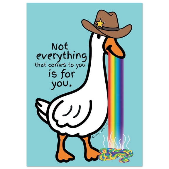 Papa Goose Pukes Poster, Silly Goose Quote, Rainbow Vomit Art (semi-glossy Paper) , Poster Print Only