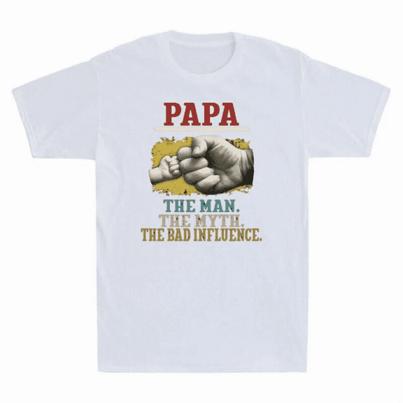 Papa Graphic Tee for Men, Soft Casual T-Shirt