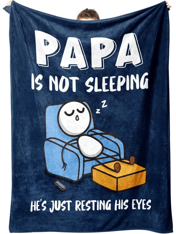 Papa Is Not Sleeping Blanket for Dad from Daughter Son Birthday Father Day Gift