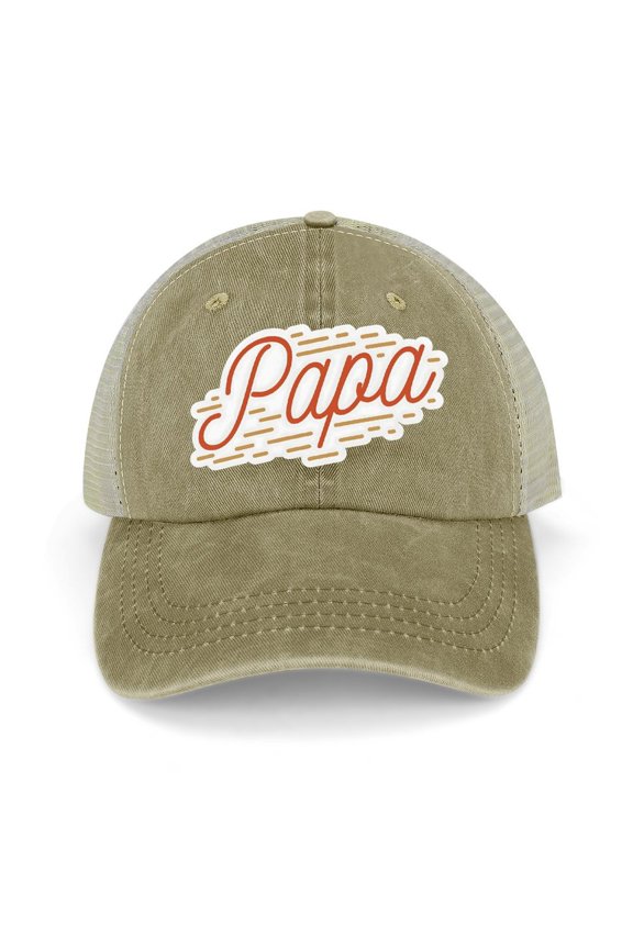 Papa Khaki Baseball Cap for Men Women, Adjustable Snapback Hats Trucker Hat