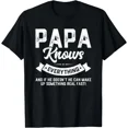 thumbnail image 1 of Papa Knows Everything Shirt 60Th Gift Funny Father'S Day Gift T-Shirt Unisex S-5XL Hot Trending Shirt, Vintage Birthday Gift, 1 of 3