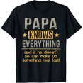thumbnail image 1 of Papa Knows Everything Shirt 60th Gift Funny Father's Day T-Shirt mens t shirt，black，women，funny，misfits，men，journey，t-shirt, 1 of 4