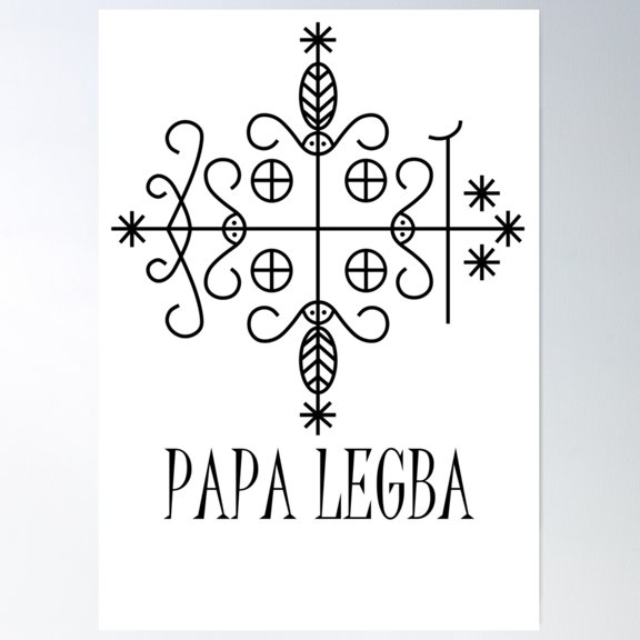 Papa Legba Symbol Poster Wall Art, Modern Wall Decor For Living Room Bedroom, 8x12 UNFRAMED