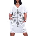thumbnail image 1 of Papa Legba Voodoo Veve Loose Pocket Dress Women long dress Woman's evening dress, 1 of 6