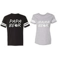 thumbnail image 1 of Papa Mama Bear Matching Couple Cotton Jerseys (Men Black / Women Heather) (Men L / Women XL), 1 of 3