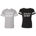 thumbnail image 1 of Papa Mama Bear Matching Couple Cotton Jerseys (Men Heather / Women Black) (Men S / Women S), 1 of 3