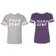 thumbnail image 1 of Papa Mama Bear Matching Couple Cotton Jerseys (Men Heather / Women Purple) (Men XL / Women XL), 1 of 3