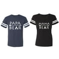 thumbnail image 1 of Papa Mama Bear Matching Couple Cotton Jerseys (Men Navy / Women Black) (Men M / Women XL), 1 of 3