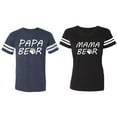 thumbnail image 1 of Papa Mama Bear Matching Couple Cotton Jerseys (Men Navy / Women Black) (Men XL / Women M), 1 of 3