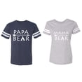 thumbnail image 1 of Papa Mama Bear Matching Couple Cotton Jerseys (Men Navy / Women Heather) (Men XL / Women XXL), 1 of 3