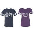 thumbnail image 1 of Papa Mama Bear Matching Couple Cotton Jerseys (Men Navy / Women Purple) (Men XXL / Women L), 1 of 3