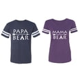 thumbnail image 1 of Papa Mama Bear Matching Couple Cotton Jerseys (Men Navy / Women Purple) (Men XXL / Women S), 1 of 3