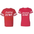 thumbnail image 1 of Papa Mama Bear Matching Couple Cotton Jerseys (Men Red / Women Red) (Men XL / Women XL), 1 of 3