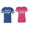 thumbnail image 1 of Papa Mama Bear Matching Couple Cotton Jerseys (Men Royal / Women Pink) (Men XXL / Women M), 1 of 3