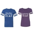 thumbnail image 1 of Papa Mama Bear Matching Couple Cotton Jerseys (Men Royal / Women Purple) (Men XXXL / Women XXL), 1 of 3