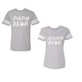 thumbnail image 1 of Papa Mama BearUnisex Couple Matching Cotton Jersey style T-Shirt Contrasting stripes on sleeves (Men Heather / Women Heather) (Men M / Women M), 1 of 3