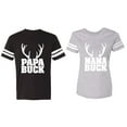 thumbnail image 1 of Papa Mama Buck Matching Couple Cotton Jerseys (Men Black / Women Heather) (Men S / Women L), 1 of 3