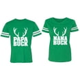 thumbnail image 1 of Papa Mama Buck Matching Couple Cotton Jerseys (Men Green / Women Green) (Men XXL / Women S), 1 of 3