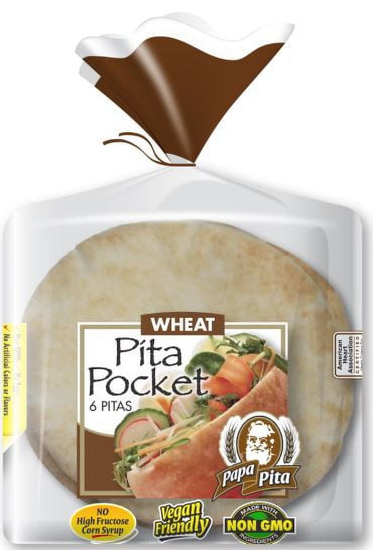 Papa Pita Wheat Pita Pockets, 6 ct