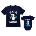 thumbnail image 1 of Papa Saur T-Rex Dad & Baby Saur Daddy and Me Matching Set Father & Son Daughter Papa Navy Small / baby Navy Newborn (0-3M), 1 of 6