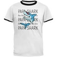 thumbnail image 1 of Papa Shark Doo Doo Doo Mens Ringer T Shirt White-Black 2XL, 1 of 1
