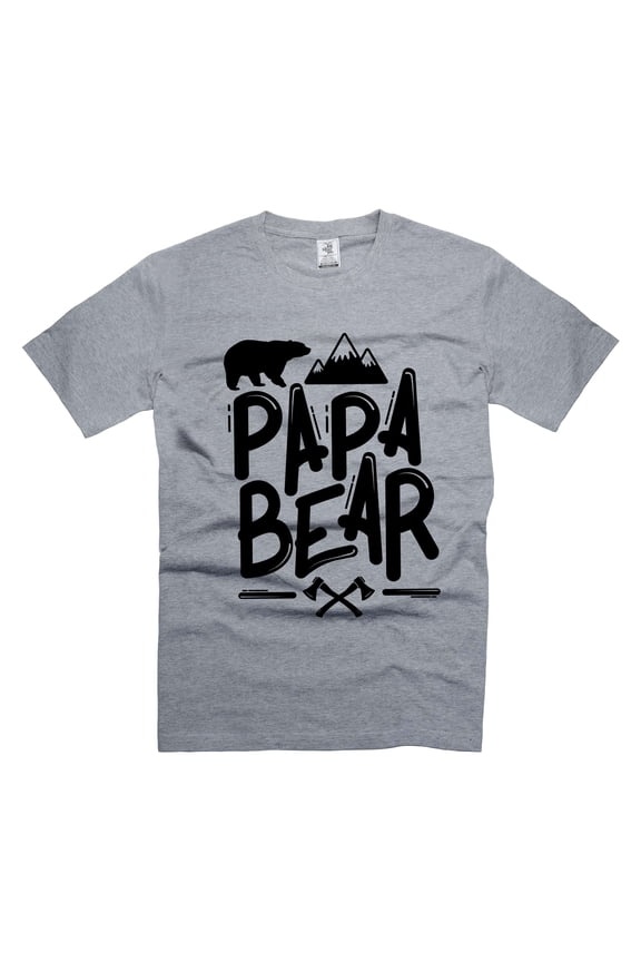 Papa Shirt Bear Shirt Father's Day Papa Tee Papa Birthday Gift Tee Papa Gift Ideas Fathers Day Gift (XX-Large Grey)