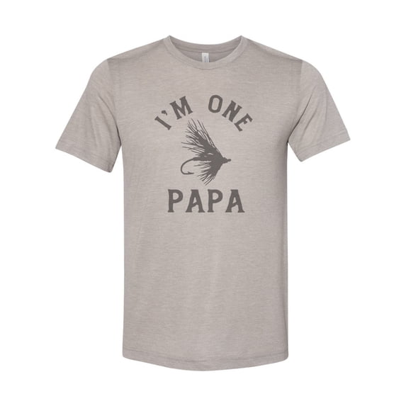 "Papa Shirt, I'm One Fly Papa, Fishing Shirt, Sublimation T, Grandpa Shirt, Fly Fishing Tee, Fly Fishing, Gpa Gift, Gift For Papa, Papa, Heather Stone, LARGE"