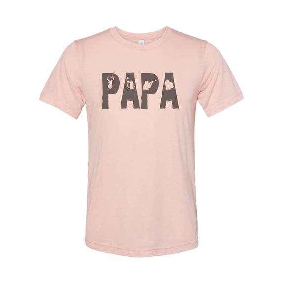 "Papa Shirt, Papa, Hunting And Fishing, Gift For Papa, Hunting Shirt, Sublimation T, Grandpa Tee, Fathers Day Gift, Papa Tee, Hunting Apparel, Peach, XL"
