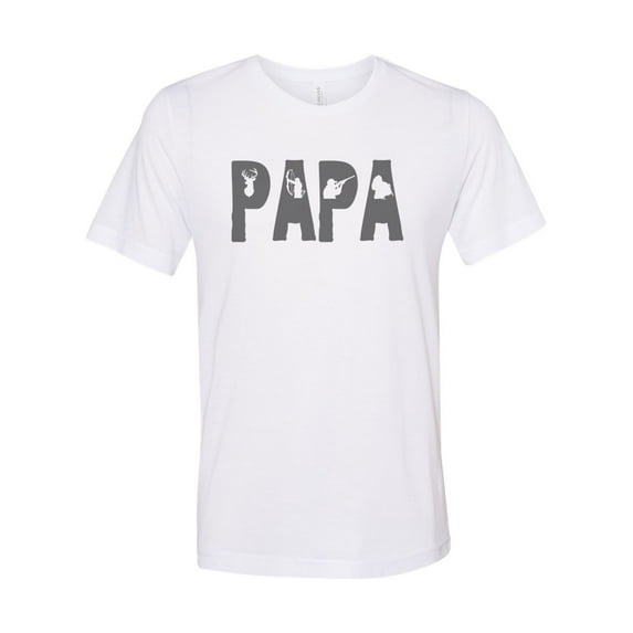 "Papa Shirt, Papa, Hunting And Fishing, Gift For Papa, Hunting Shirt, Sublimation T, Grandpa Tee, Fathers Day Gift, Papa Tee, Hunting Apparel, White, 2XL"