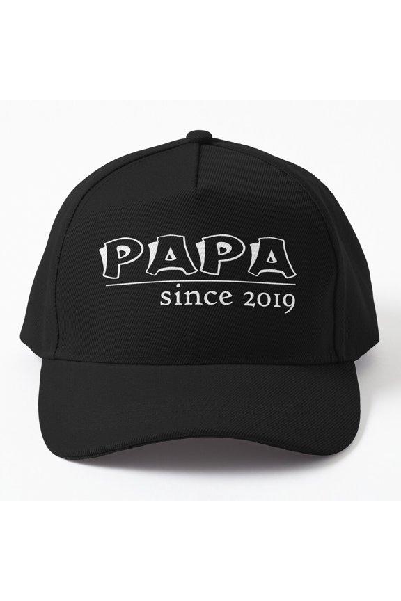 Papa Since 2019 Baseball Cap, Grandfather Family Milestone Statement Design, Classic Hat
