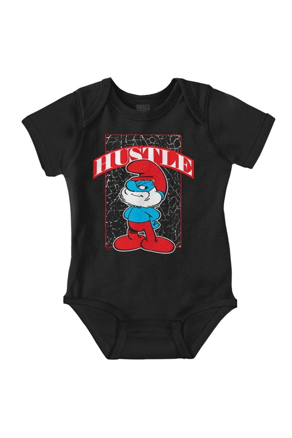 Papa Smurf Cartoon Hustle Attitude Romper Boys or Girls Infant Baby Brisco Brands NB