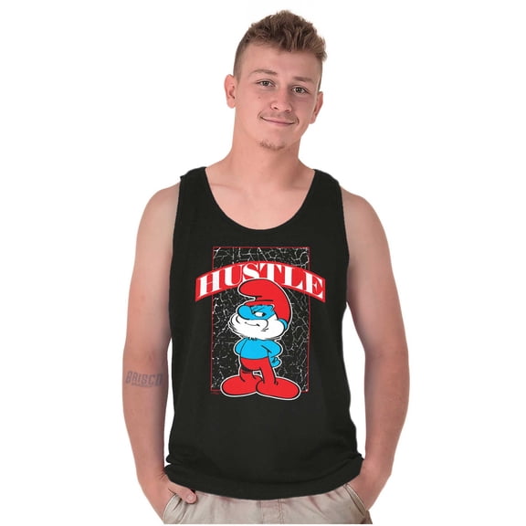 Papa Smurf Cartoon Hustle Attitude Tank Top T Shirts Men Women Brisco Brands 3X