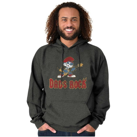 Papa Smurf Dads Rock Musical Father Hoodie Hooded Sweatshirt Men Brisco Brands S