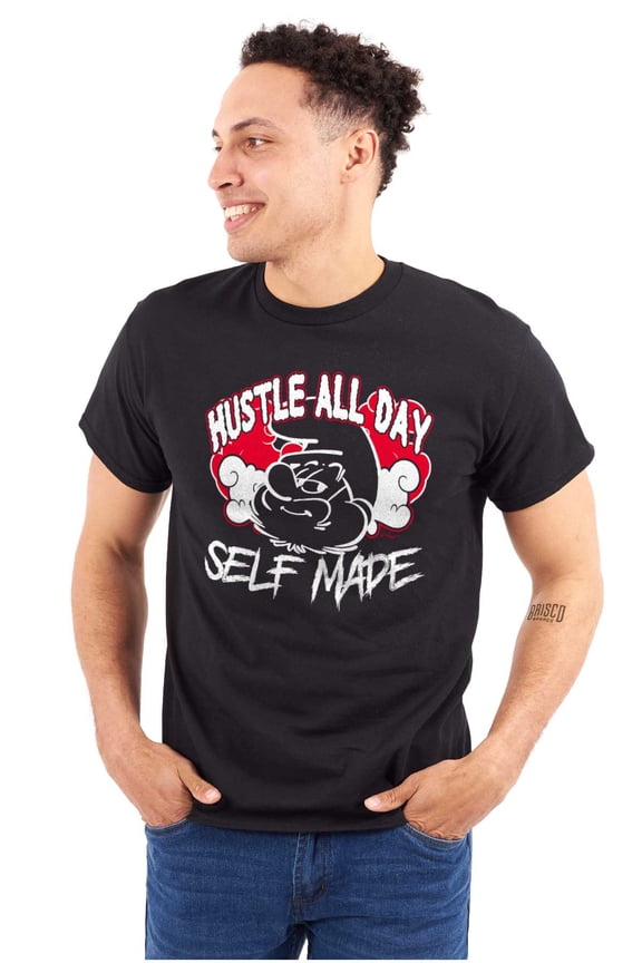 Papa Smurf Hustle All Day Self Made Men's Graphic T Shirt Tees Brisco Brands X