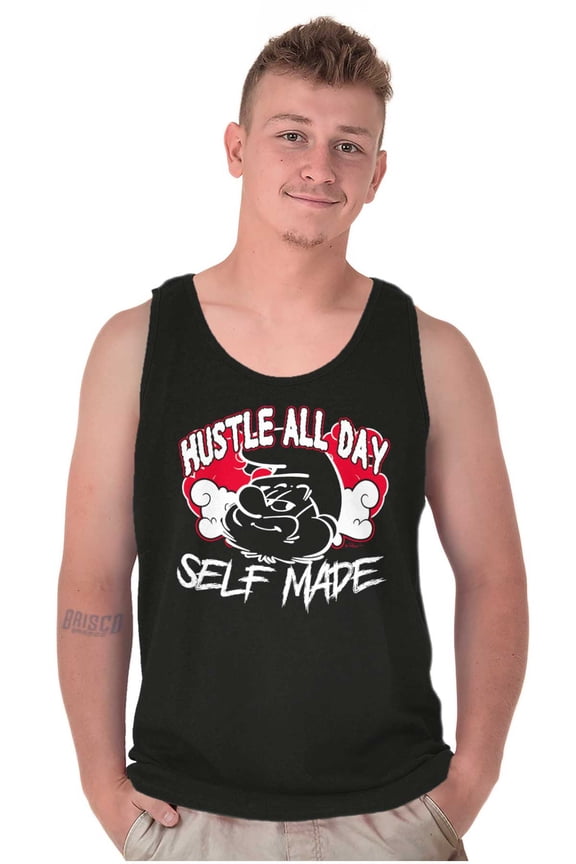 Papa Smurf Hustle All Day Self Made Tank Top T Shirts Men Women Brisco Brands 2X
