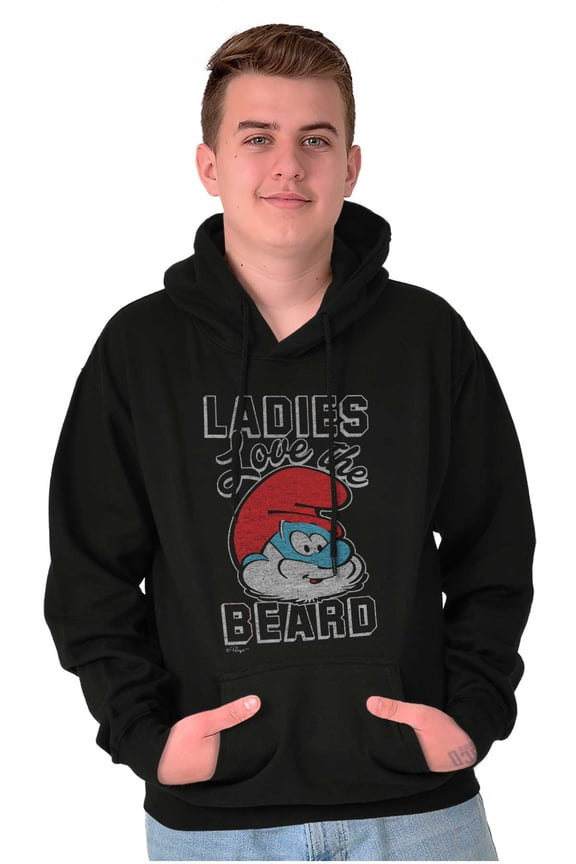 Papa Smurf Ladies Love the Beard Cool Hoodie Hooded Sweatshirt Men Brisco Brands S