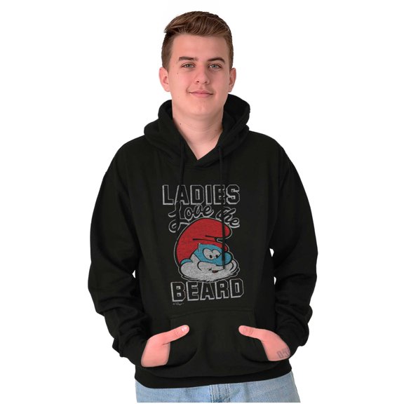 Papa Smurf Ladies Love the Beard Cool Hoodie Hooded Sweatshirt Men Brisco Brands X