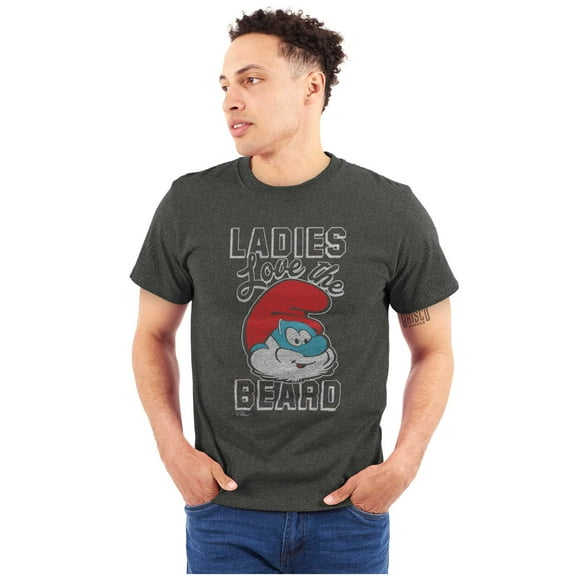 Papa Smurf Ladies Love the Beard Cool Men Big & Tall Graphic Tee Brisco Brands 2X