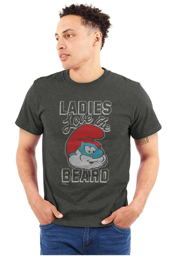 Papa Smurf Ladies Love the Beard Cool Men Big & Tall Graphic Tee Brisco Brands 2X