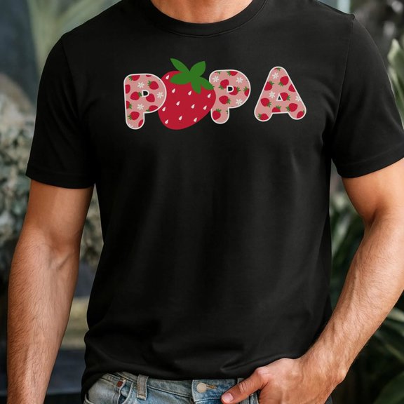 Papa Strawberry First Birthday Party Strawberry Birthday T-Shirt