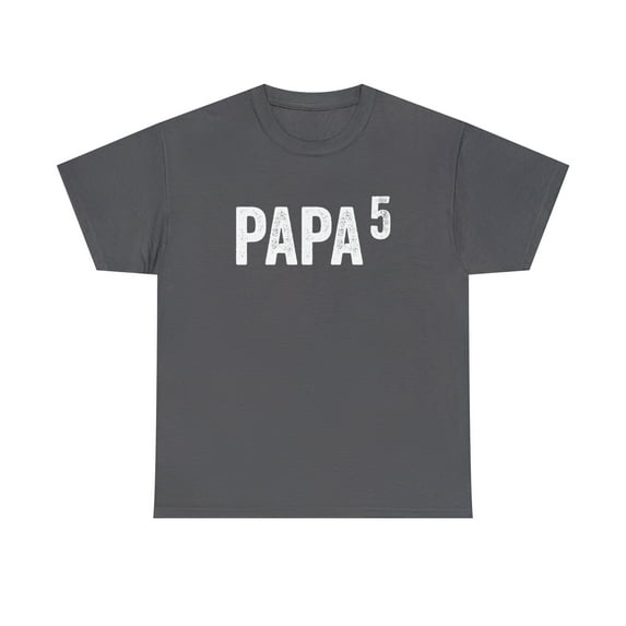 Papa To The 5th Power - Funny Pregnancy Announcement Shirt For Dad - ID: P5