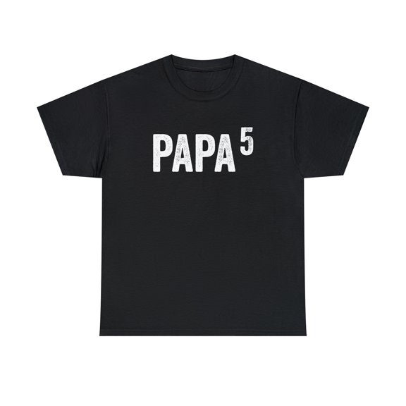 Papa To The 5th Power - Funny Pregnancy Announcement Shirt For Dad - ID: P5