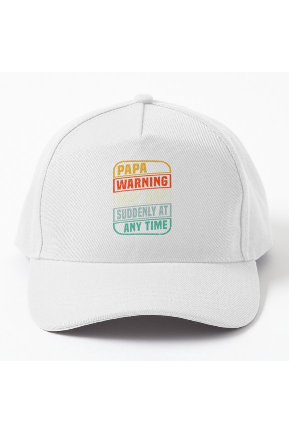 Papa Warning, May Nap Suddenly at Any Time Baseball Cap, Father's Day Grandpa Gift Hat