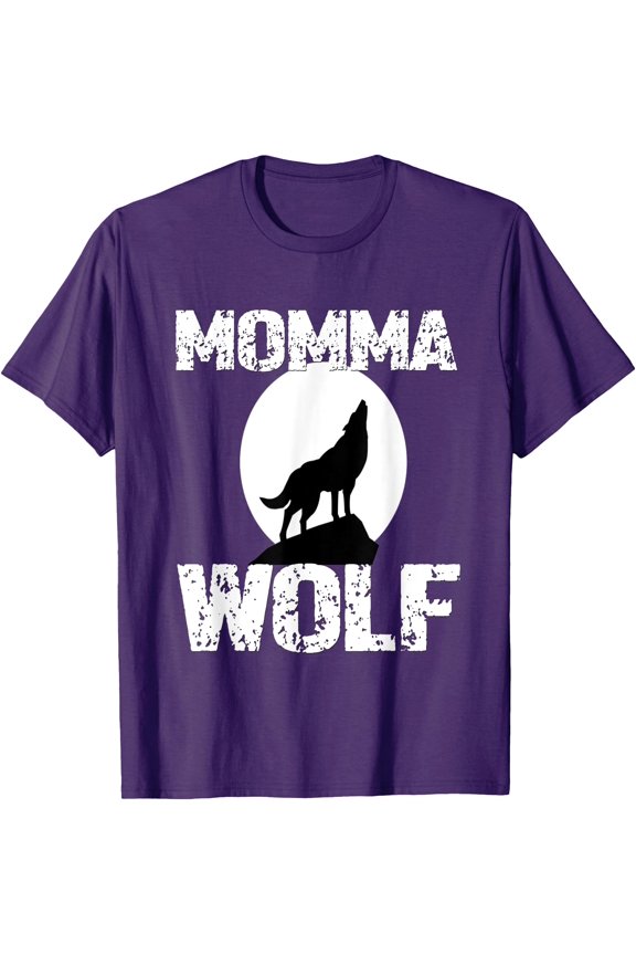 Papa Wolf Mommy Wolf Matching Family Tribe Wolves Moon Father Mother Unisex T-Shirt for Men Women Kids Toddler