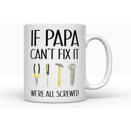 If Papa can't fix it Coffee Mug, Funny Father's Day Present, Gift for Best Papa, Papa Gift Ideas from Grandkids,Ceramic mugs, mugs with handle, can heat up
