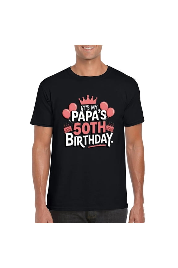 Papa’s 50th Birthday 1975 Milestone Celebration T-Shirt by Wise Gift Designs, for men & women, up to size 5XL