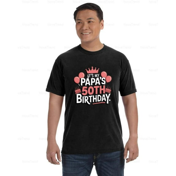 Papa's 50th Birthday Comfort Color T-Shirt 1975 Funny Gift for Grandfather, Unisex, up to size 4XL